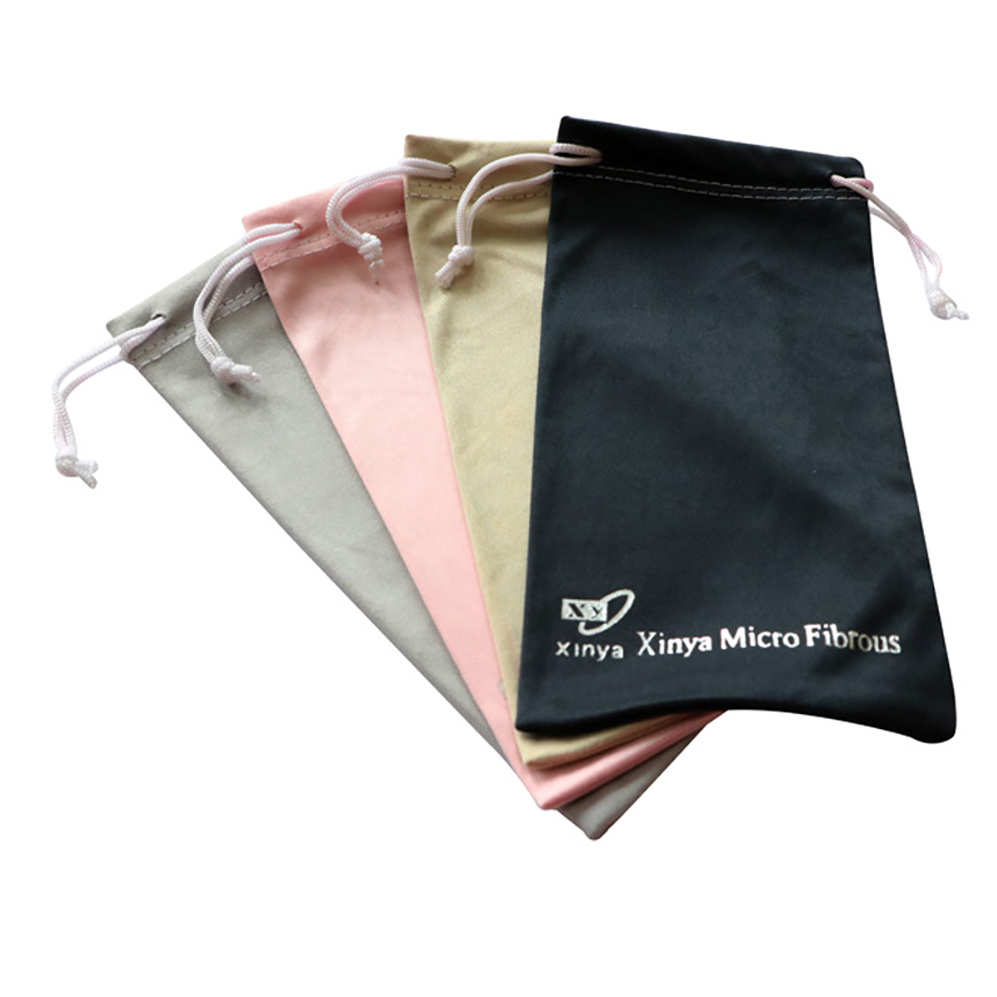 Custom Logo Printed  Microfiber  Drawstring  Sunglasses  Pouch  Bag