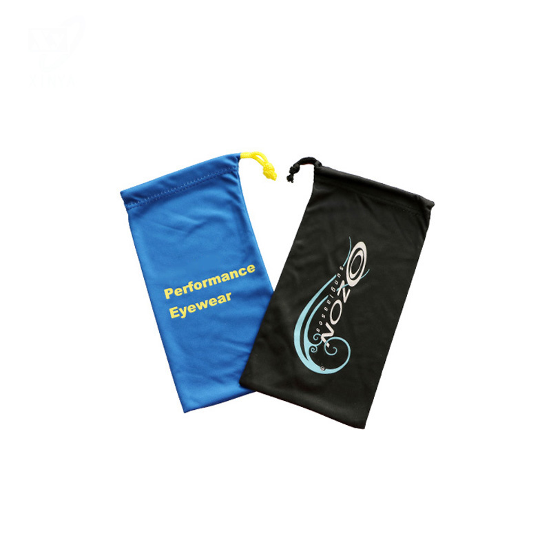 Promotional Microfiber Screen Printing Eyeglasses Pouch with Drawstring